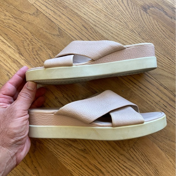 ECCO Touch Plateau Platform Criss Cross Slide Sandals Womens Sz 8 - Picture 4 of 11